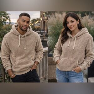 UNISEX Fuzzy/Super Soft Thick Teddy Bear Hoodie Pullover Jacket